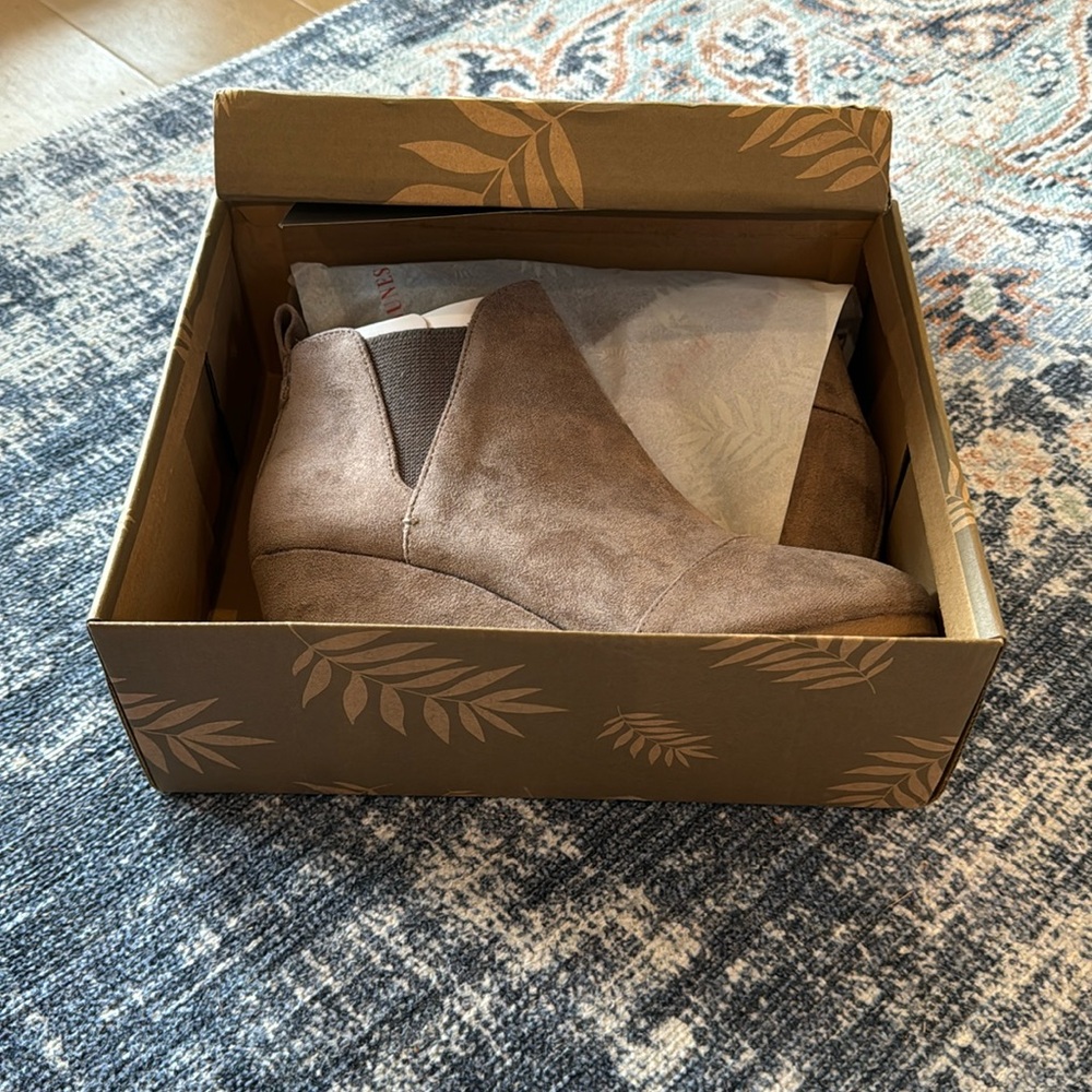 Brown booties — never worn!